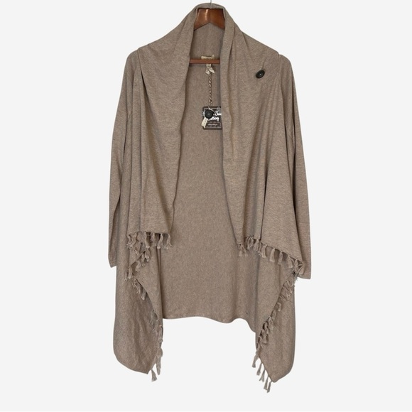Matilda Jane Women's Come On Over Wrap Cardigan Fringe Accents - Picture 8 of 14